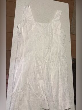 White Eyelet Midi Dress - Women's